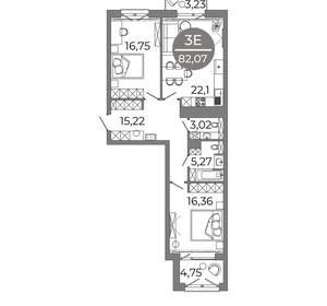 3-к квартира, вторичка, 82м2, 4/9 этаж