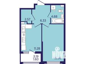 1-к квартира, вторичка, 42м2, 2/18 этаж