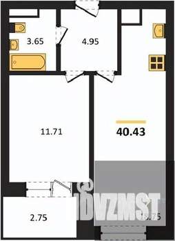 1-к квартира, вторичка, 40м2, 14/28 этаж