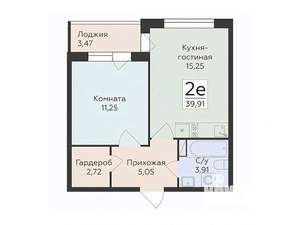 2-к квартира, вторичка, 40м2, 11/14 этаж