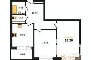 2-к квартира, вторичка, 56м2, 17/18 этаж
