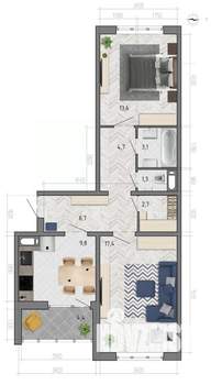 2-к квартира, вторичка, 62м2, 11/18 этаж