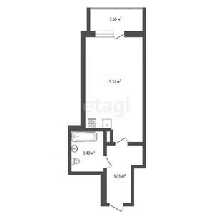 Студия квартира, вторичка, 25м2, 14/19 этаж