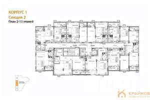 1-к квартира, строящийся дом, 45м2, 7/15 этаж