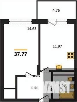 1-к квартира, вторичка, 38м2, 7/18 этаж