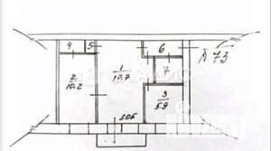 2-к квартира, вторичка, 42м2, 4/5 этаж
