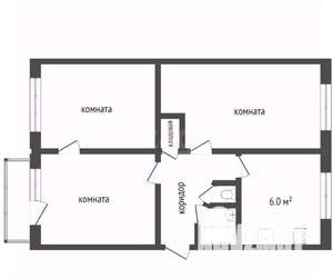 3-к квартира, вторичка, 58м2, 3/5 этаж