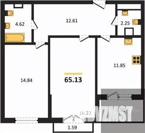 2-к квартира, вторичка, 65м2, 3/18 этаж