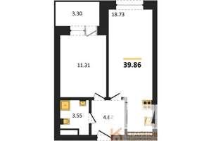 1-к квартира, вторичка, 40м2, 21/28 этаж
