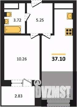 1-к квартира, вторичка, 37м2, 17/28 этаж